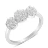 Haus Of Brilliance 14k White Gold Three-stone Cluster Diamond Ring In White