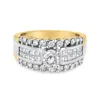 Haus Of Brilliance 14k Yellow And White Gold 1 1/2 Cttw Round And Princess-cut Diamond Band Ring In Multi