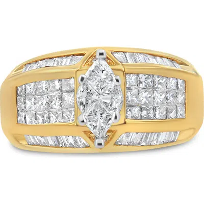 Haus Of Brilliance 14k Yellow And White Gold 1 3/4 Cttw Multi Shaped Diamond Ring