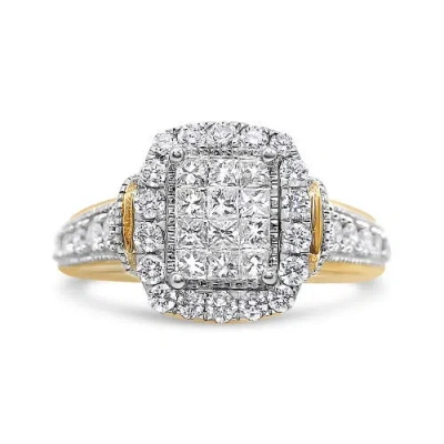 Haus Of Brilliance 14k Yellow And White Gold 1.00 Cttw Diamond Cluster Ring