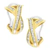 Haus Of Brilliance 14k Yellow And White Gold 1/2 Tdw "x" Shape Cross Over Diamond Hoop Earrings In Yellow