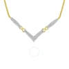 Haus Of Brilliance 14k Yellow And White Gold 2 Cttw Diamond "v" Shape Statment 18" Necklace (h-i In Two-tone
