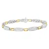 Haus Of Brilliance 14k Yellow And White Gold 2.0 Cttw Princess Cut Diamond Tapered And Equal Sign Link Bracelet In Multi