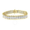 Haus Of Brilliance 14k Yellow And White Gold 5.0 Cttw Round & Baguette Cut Diamond 7" Reflective Tennis Bracelet In White