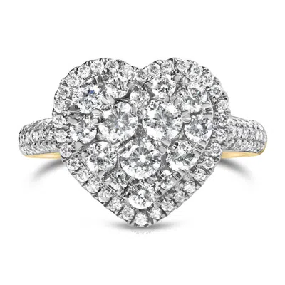Haus Of Brilliance 14k Yellow Gold 1 1/2 Cttw Diamond Heart Shaped Composite Ring (h-i