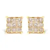 Haus Of Brilliance 14k Yellow Gold 1 1/2 Cttw Invisible Set Princess-cut Diamond 9 Stone Square Stud Earrings In Yellow
