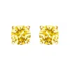 Haus Of Brilliance 14k Gold Lab Grown Yellow Diamond Solitaire Stud Earrings In Yellow