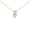 Haus Of Brilliance 14k Yellow Gold 1 1/2 Cttw Princess And Baguette Cut Diamond Geometric Pendant Necklace In Yellow