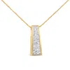 Haus Of Brilliance 14k Yellow Gold 1 1/2 Cttw Princess Cut Diamond Greek Column Pendant Necklace In Yellow