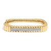 Haus Of Brilliance 14k Yellow Gold 1 1/4 Cttw Diamond Ribbed Rounded Rectangle Bangle Bracelet In Gold