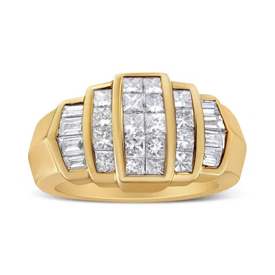 Haus Of Brilliance 14k Yellow Gold 1 3/4 Cttw Baguette And Princess-cut Diamond Step Up Tapered Cocktail Ring Band