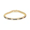Haus Of Brilliance 14k Yellow Gold 1 3/4 Cttw Diamond And 5.0 Cttw Blue Sapphire Bezel Set Tennis Bracelet In Yellow