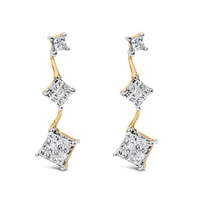 Haus Of Brilliance 14k Yellow Gold 1 Cttw Princess Cut Diamond Earrings
