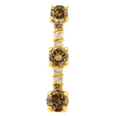 Haus Of Brilliance 14k Yellow Gold 1 Cttw White And Champagne Round Cut Diamond Drop Pendant Necklace