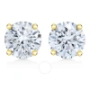 HAUS OF BRILLIANCE 14K YELLOW GOLD 1.0 CTTW ROUND BRILLIANT CUT LAB GROWN WHITE DIAMOND 4-PRONG CLASSIC SOLITAIRE STUD 