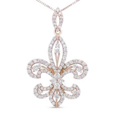 Haus Of Brilliance 14k Yellow Gold 1.00 Cttw Round Diamond Fleur De Lis 18" Pendant Necklace (h-i Co