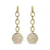 Haus Of Brilliance 18k Yellow Gold Plated .925 Sterling Silver 1.0 Cttw Diamond Composite Cluster Dangle Chain Earrings In Yellow
