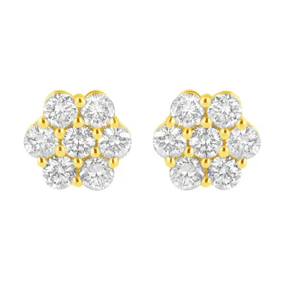 Haus Of Brilliance 14k Yellow Gold 1.0 Cttw Diamond Flower Earring