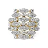 Haus Of Brilliance 14k Yellow Gold 1.0 Cttw Diamond Geometric Stacked Open Cocktail Ring In Yellow