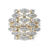 Haus Of Brilliance 14k Yellow Gold 1.0 Cttw Diamond Geometric Stacked Open Cocktail Ring In Yellow