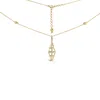 Haus Of Brilliance 14k Yellow Gold 1.0 Cttw Diamond Studded Geometric Double Pyramid 18" Pendant Necklace In Yellow