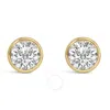Haus Of Brilliance 14k Yellow Gold 1.0 Cttw Lab Grown Diamond Screw-back Classic Bezel Solitaire Stu In Yellow