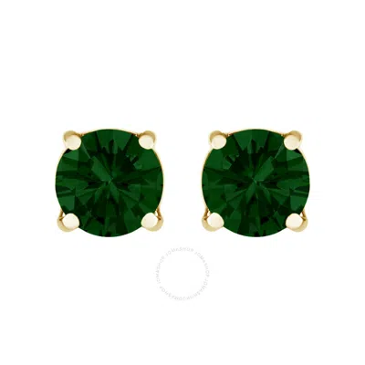 Haus Of Brilliance 14k Yellow Gold 1.0 Cttw Lab Grown Green Diamond Classic Solitaire Stud Earrings