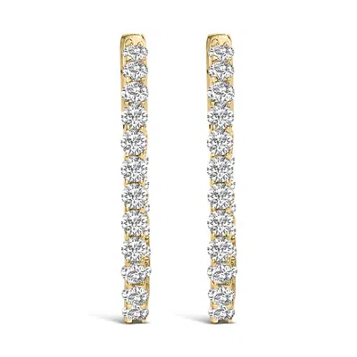 HAUS OF BRILLIANCE HAUS OF BRILLIANCE 14K YELLOW GOLD 1.0 CTTW OVAL LAB GROWN DIAMOND HOOP EARRINGS