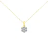 Haus Of Brilliance 14k Yellow Gold 1.00 Cttw Brilliant Round-cut Diamond 7 Stone Floral Cluster 18" Pendant Necklace In Yellow