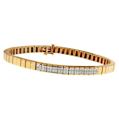 Haus Of Brilliance 14k Yellow Gold Princess-cut Diamond Banded Bracelet