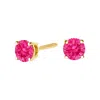 Haus Of Brilliance 14k Yellow Gold 1.00 Cttw Round Brilliant Cut Lab Grown Pink Diamond 4-prong Classic Solitaire Earri
