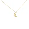 Haus Of Brilliance 14k Yellow Gold 1/10 Cttw Diamond Crescent Man On The Moon 18" Pendant Necklace