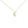 Haus Of Brilliance 14k Yellow Gold 1/10 Cttw Diamond Crescent Man On The Moon 18" Pendant Necklace