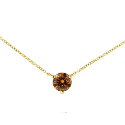 Haus Of Brilliance 14k 0.50 Ct. Tw. Lab-grown Diamond Solitaire Necklace In Brown