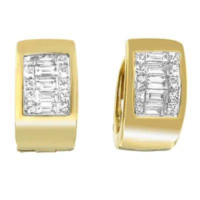 Haus Of Brilliance 14k Yellow Gold 1/2 Cttw Diamond Huggy Earrings