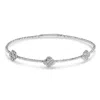 Haus Of Brilliance 14k Yellow Gold 1/2 Cttw Diamond Quatrefoil Clover Style Bangle Bracelet In Silver