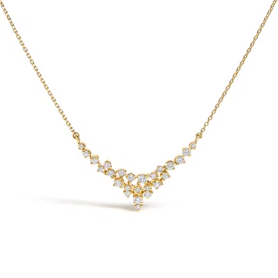 Haus Of Brilliance 14k Yellow Gold 1/2 Cttw Diamond Scattered "v" Necklace