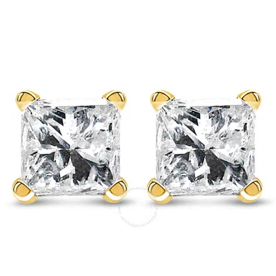 Haus Of Brilliance 14k Yellow Gold 1/2 Cttw Princess Cut Diamond Solitaire Stud Earrings With Screwb
