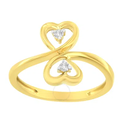 Haus Of Brilliance 14k Yellow Gold 1/20 Ctw. Dual Heart Diamond Ring (k-l