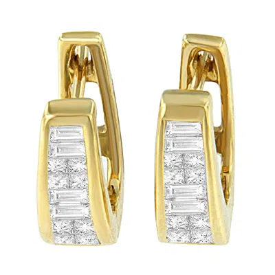 Haus Of Brilliance 14k Yellow Gold 1/2ct Tdw Princess And Baguette Diamond Earrings
