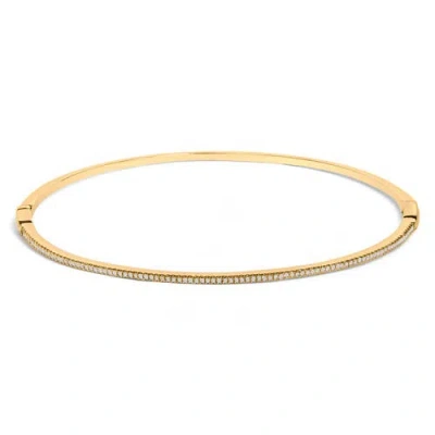Haus Of Brilliance 14k Yellow Gold 1/3 Cttw Diamond Half Eternity Bangle Bracelet