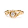 Haus Of Brilliance 14k Yellow Gold 1/3 Cttw Diamond Solitaire And Halo Swirl Engagement Ring- Size 7 In Yellow