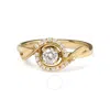 Haus Of Brilliance 14k Yellow Gold 1/3 Cttw Diamond Solitaire And Halo Swirl Engagement Ring In Yellow