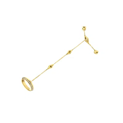 Haus Of Brilliance 14k Yellow Gold 1/4 Cttw Diamond Ring And Bracelet Hand Chain
