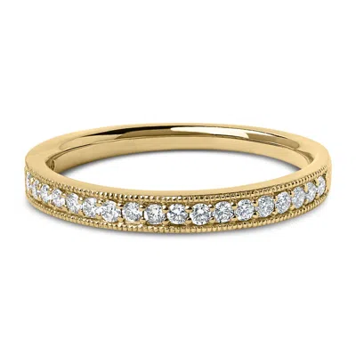 HAUS OF BRILLIANCE HAUS OF BRILLIANCE 14K YELLOW GOLD 1/4 CTTW ROUND DIAMOND MILGRAIN WEDDING BAND
