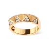 Haus Of Brilliance 14k Yellow Gold 1/4 Cttw White Diamond Pyramid Band Ring- Size 7 In Yellow