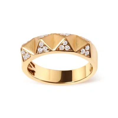 Haus Of Brilliance 14k Yellow Gold 1/4cttw White Diamond Pyramid Band Ring