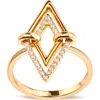Haus Of Brilliance 14k Yellow Gold 1/5 Cttw Diamond Double Triangle Ring In Yellow