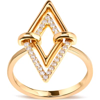 Haus Of Brilliance 14k Yellow Gold 1/5 Cttw Diamond Double Triangle Ring