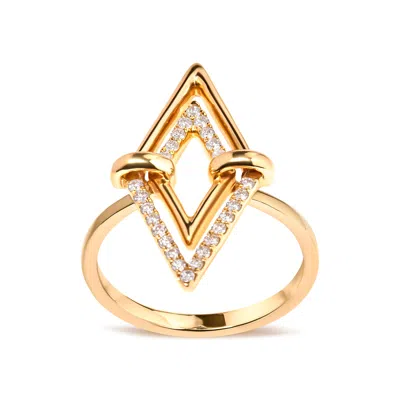 Haus Of Brilliance 14k Yellow Gold 1/5 Cttw Diamond Double Triangle Ring